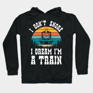 i dont snore i dream im a train funny saying gift Hoodie